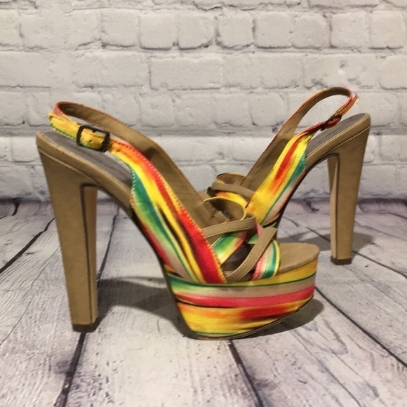 Michael Antonio “Kayla” platform Sling back heels Sz 6 - Picture 2 of 8